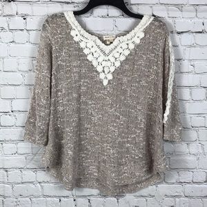 Anthro Meadow Rue Loose Knit Top